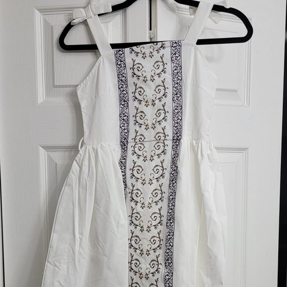 Boho Teen Girls Floral Ruffle Hem Belted Cami Dress Size: 10/11 White NWOT Shein - Picture 4 of 10